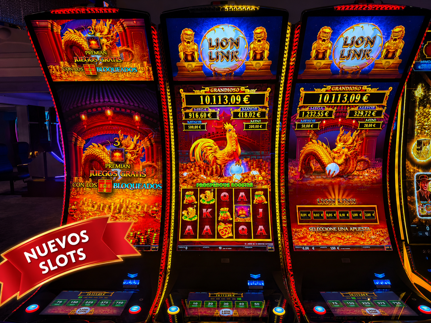 Lion Link y San Fa: dos nuevos bancos de máquinas llegan a Casino Admiral Sevilla